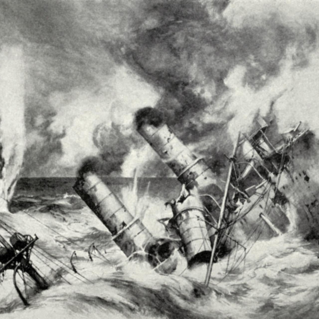 &lt;p&gt;Njemački brod tone tijekom bitke kod Jyllanda&lt;/p&gt;