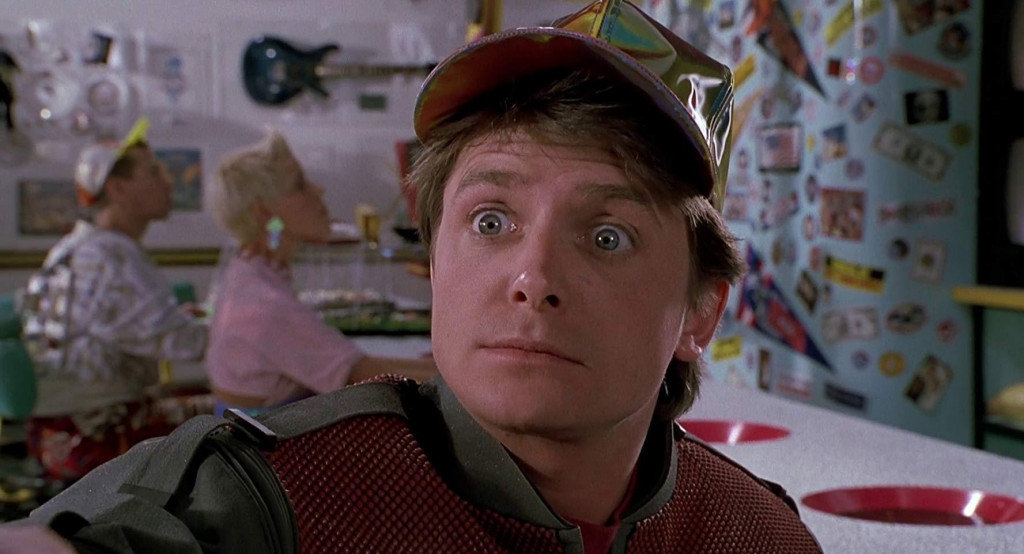 Michael J. Fox u sceni iz filma &amp;#39;Povratak u budućnost 2&amp;#39;