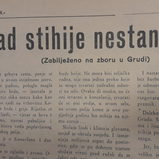 ”Kad stihije nestane...”, Dubrovački vjesnik, 7. ožujka 1958.