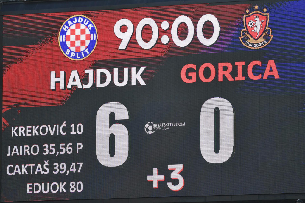 Hajduk je svladao Goricu u sklopu 23. kola HT Prve HNL sa 6:0