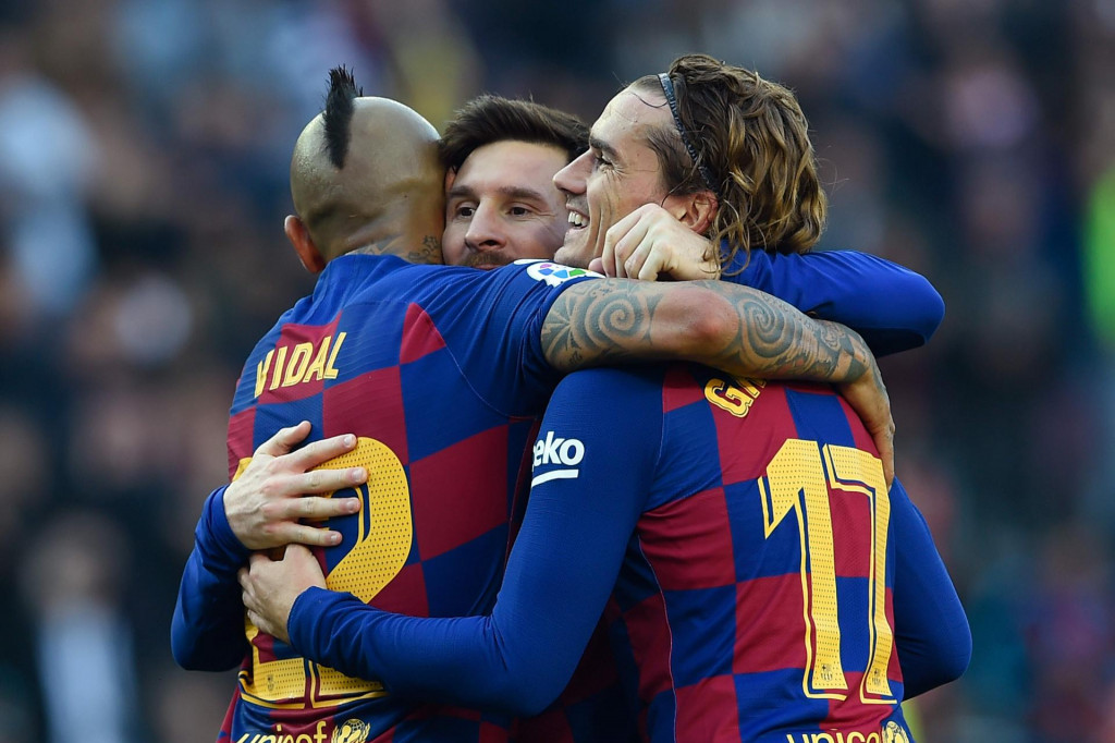 Messi slavi s Griezmannom i Vidalom