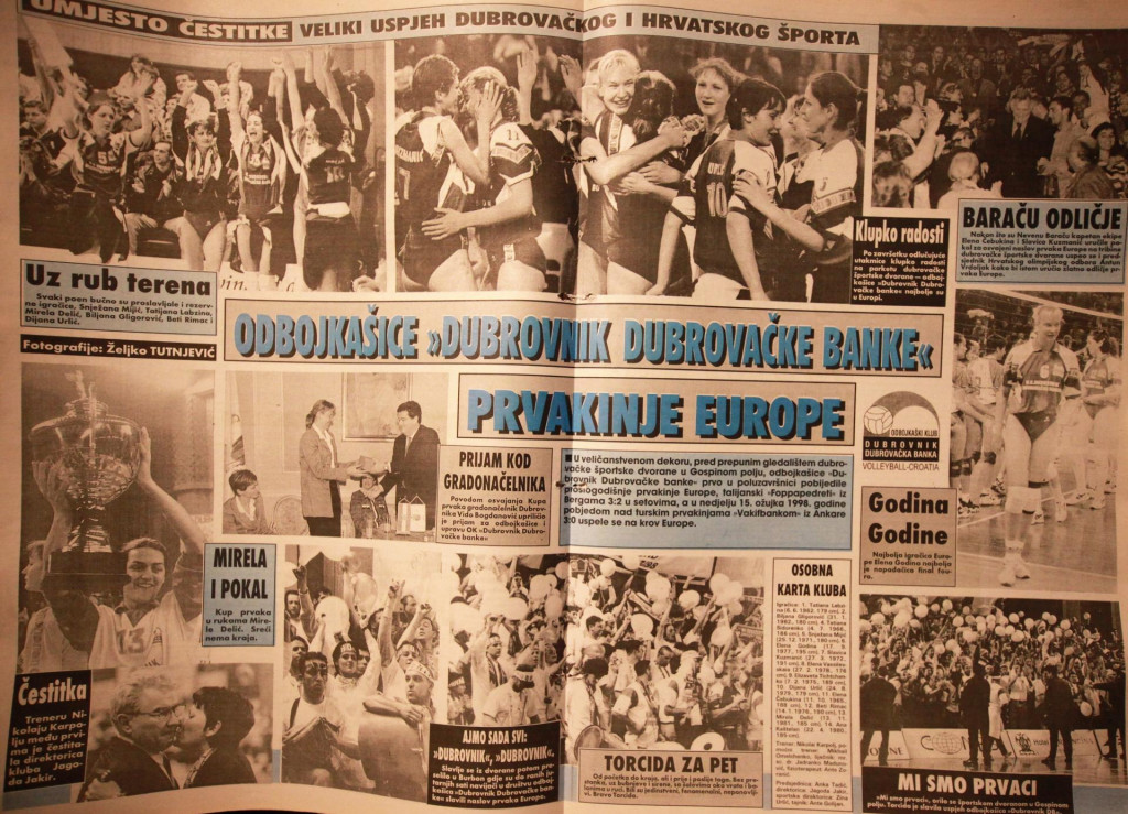 Odbojkašice Dubrovnik Dubrovačke banke su 15. ožujka 1998. gpdine osvojile naslov prvaka Europe