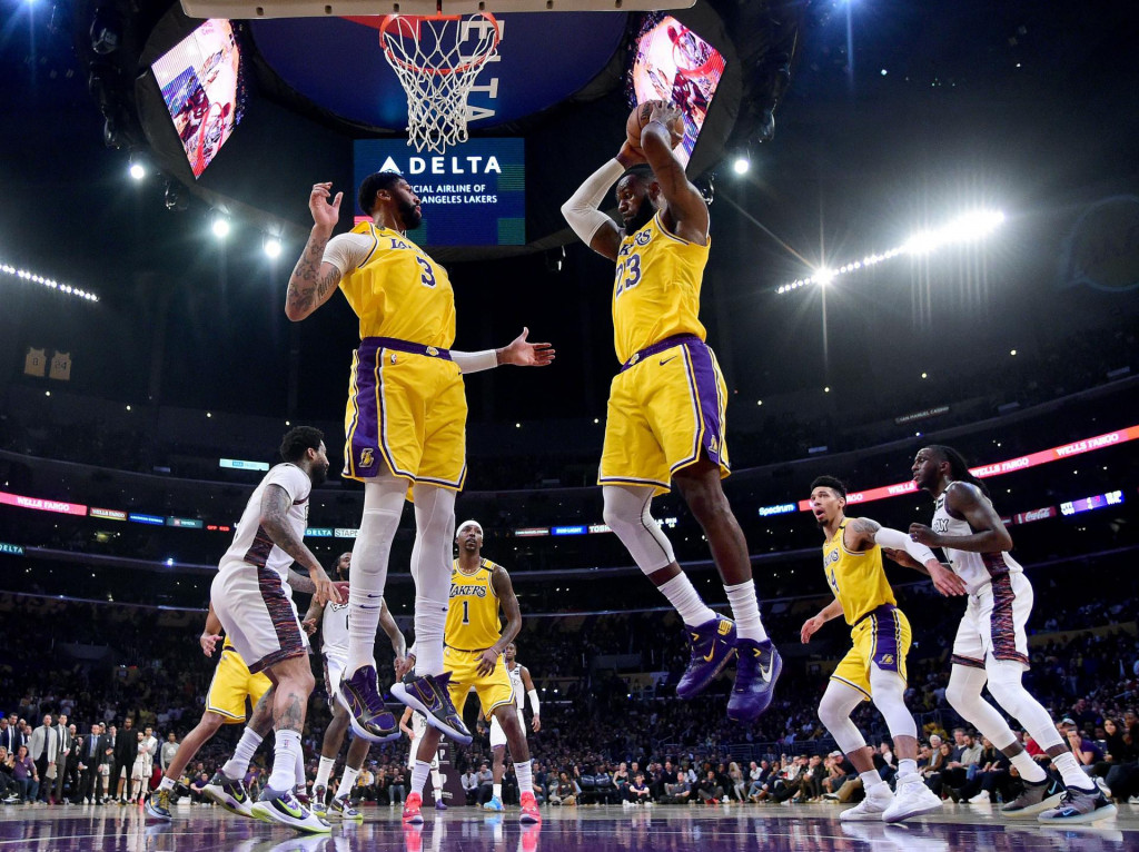 Detalj s utakmice Netsa i Lakersa