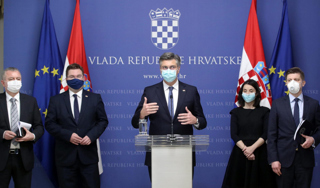 Zagreb, 240320.&lt;br /&gt;
Banski dvori.&lt;br /&gt;
Konferencija za medije o Vladinim gospodarskim mjerama zbog krize izazvane koronavirusom. O mjerama je govorio predsjednik Vlade Andrej Plenkovic, a prisutni su bili i ministri iz nadleznih resora.&lt;br /&gt;