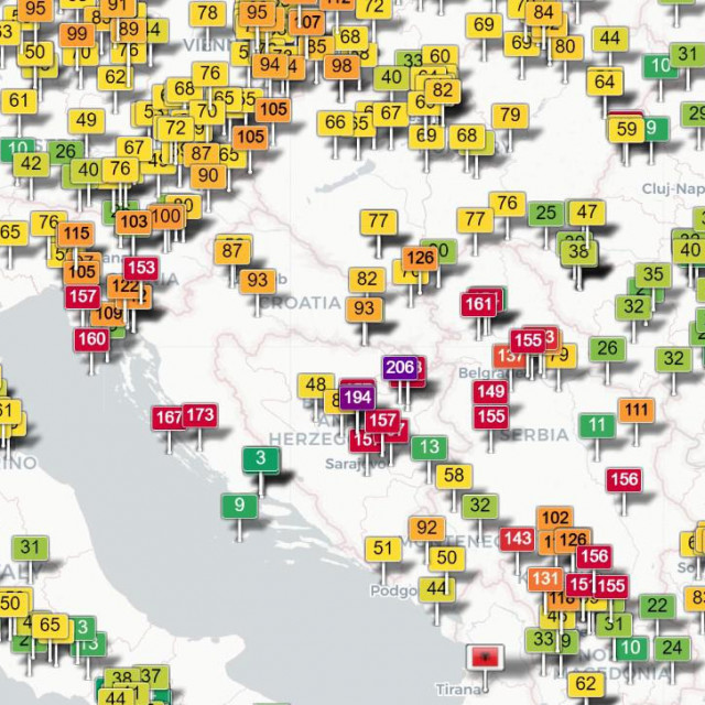 Najzagađeniji zrak u Hrvatskoj trenutno je u okolici Zadra