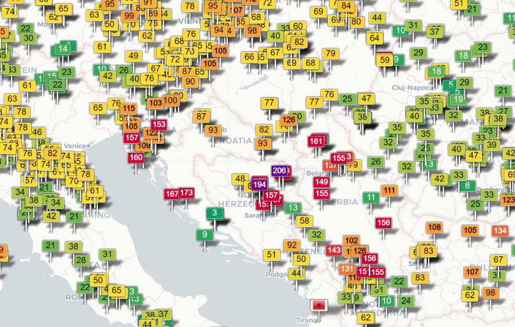 Najzagađeniji zrak u Hrvatskoj trenutno je u okolici Zadra