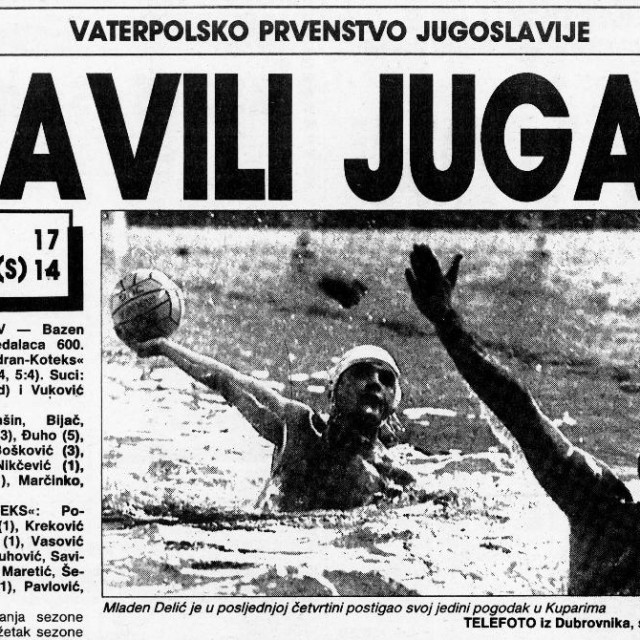 Tako je bilo u Kuparima 7. travnja 1990. godine - 17. kolo Prve lige bivše države: Jug - Jadran Koteks 17:14