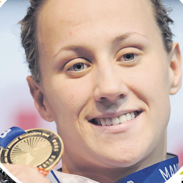 Slika svjetske prvakinje i svjetske rekorderke na 50 leđno u 25-metarskom bazenu krasila je sve novine - Sanja Jovanović sa zlatom sa SP-a u Manchesteru