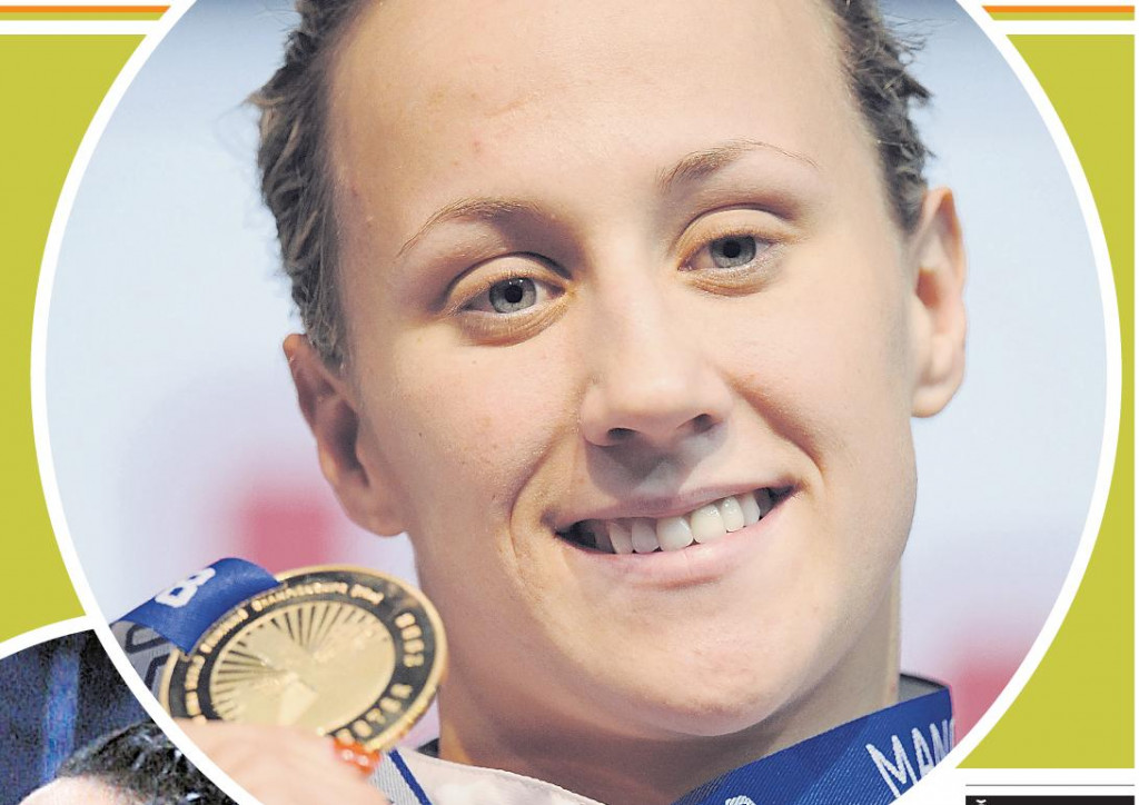 Slika svjetske prvakinje i svjetske rekorderke na 50 leđno u 25-metarskom bazenu krasila je sve novine - Sanja Jovanović sa zlatom sa SP-a u Manchesteru
