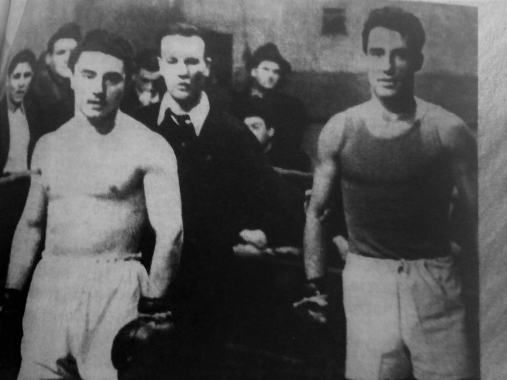 Laszlo Papp i Ratko Zvrko uoči meča u Zagrebu 19. siječnja 1947. godine