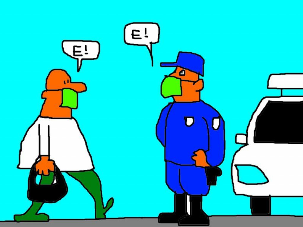 ‘E-propusnica u Dalmaciji’ solinskoga slikara, pankera i strip-autora Vinka Barića, jedna od nekoliko autorovih šala na račun pandemije
