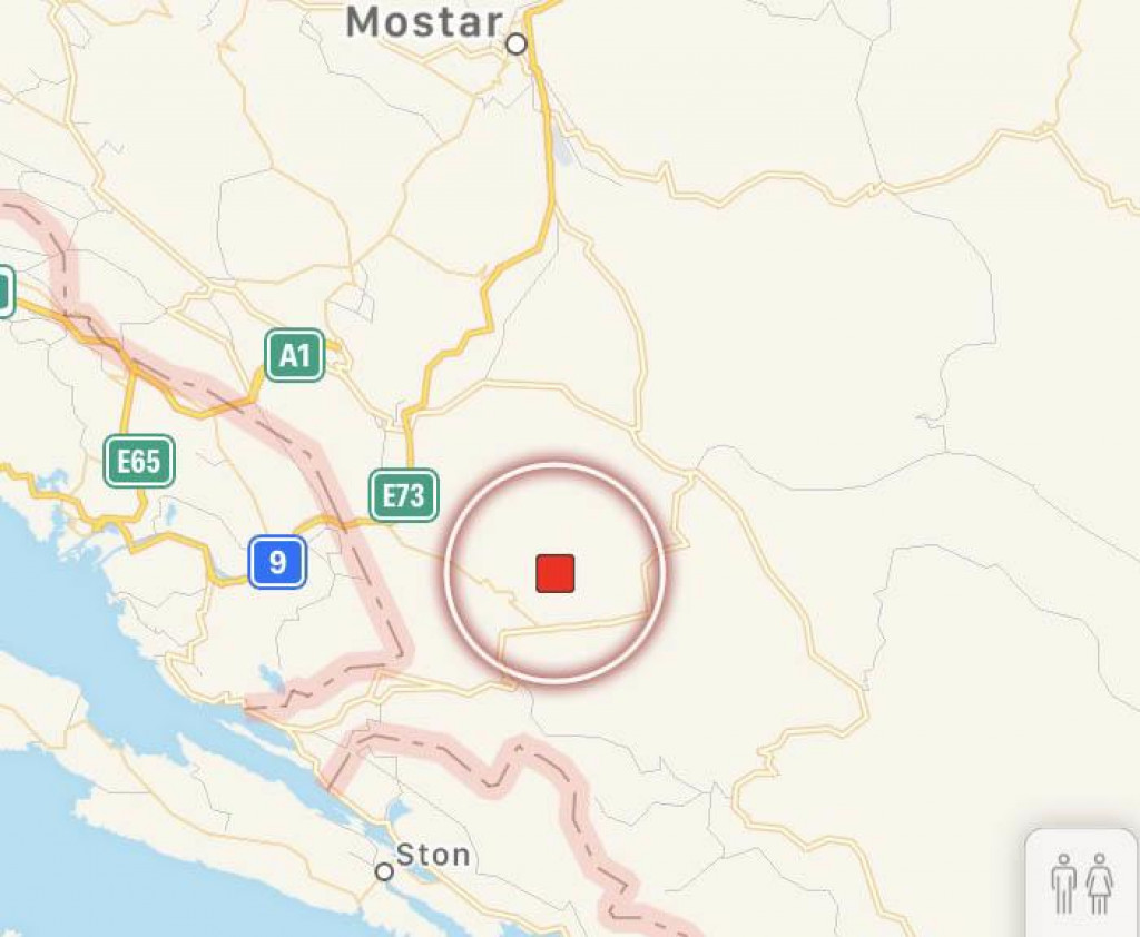 Potres se poslijepodne dogodio u jugoistočnoj Hercegovini