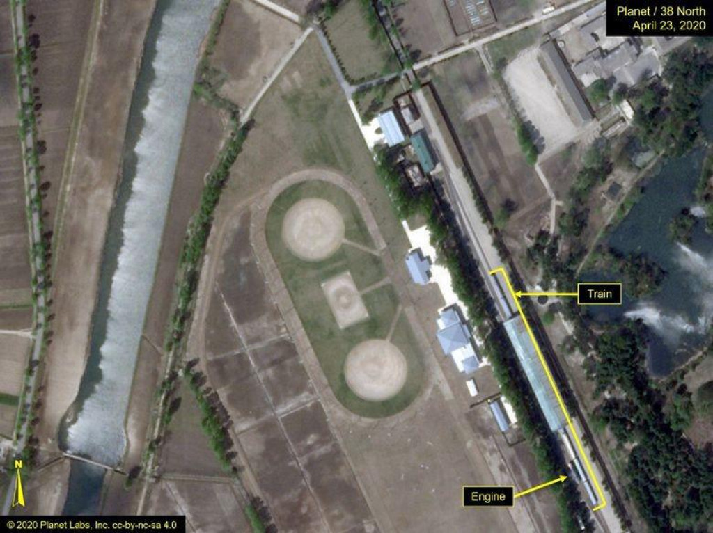 Satelitska snimka Wonsana iz 23. travnja pokazuje vlak Kim Jong-Una