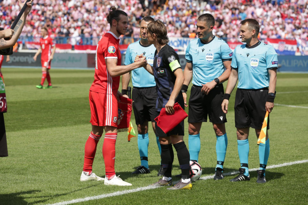 Bale i Modrić na utakmici reprezenatcija Hrvatske i Walesa u Osijeku