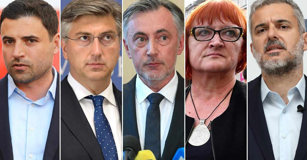 Davor Bernardić, Andrej Plenković, Miroslav Škoro, Rada Borić i Nino Raspudić