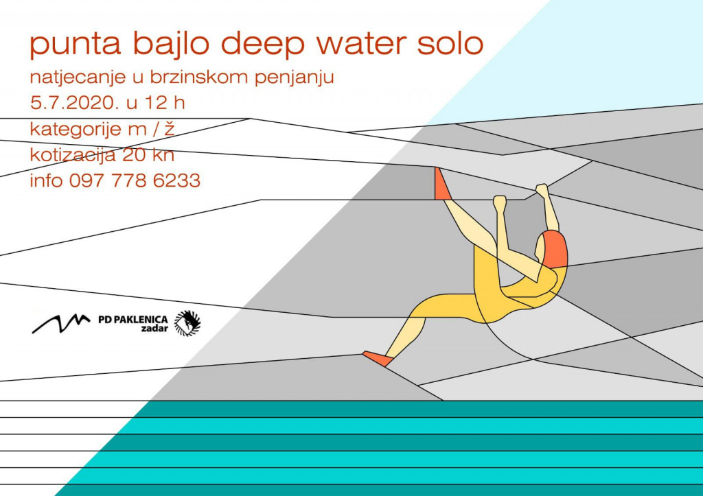 Deep water solo (DWS) natjecanje u brzinskom penjanju.