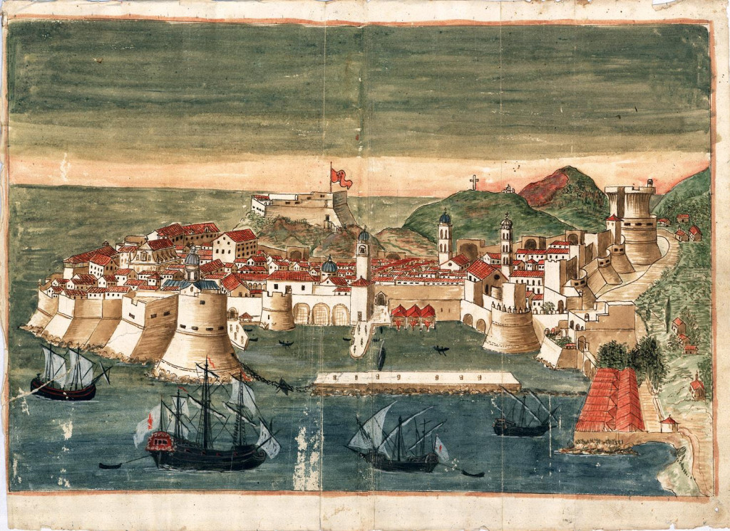 Prikaz Dubrovnika s Lazaretima iz 18. stoljeća&lt;br /&gt;
 