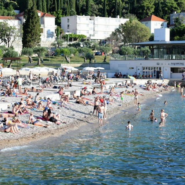Plaža, kupači, Uvala Lapad, kupanje, Dubrovnik