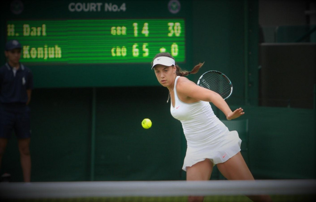 Wimbledon, 2. srpnja 2013. godine - Ana Konjuh je dobila Harriet Dart u 2. kolu juniorskog turnira foto: Tonči Vlašić