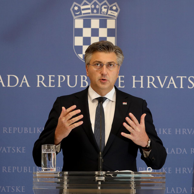 Premijer Plenković na današnjoj konferenciji za medije u Banskim dvorima