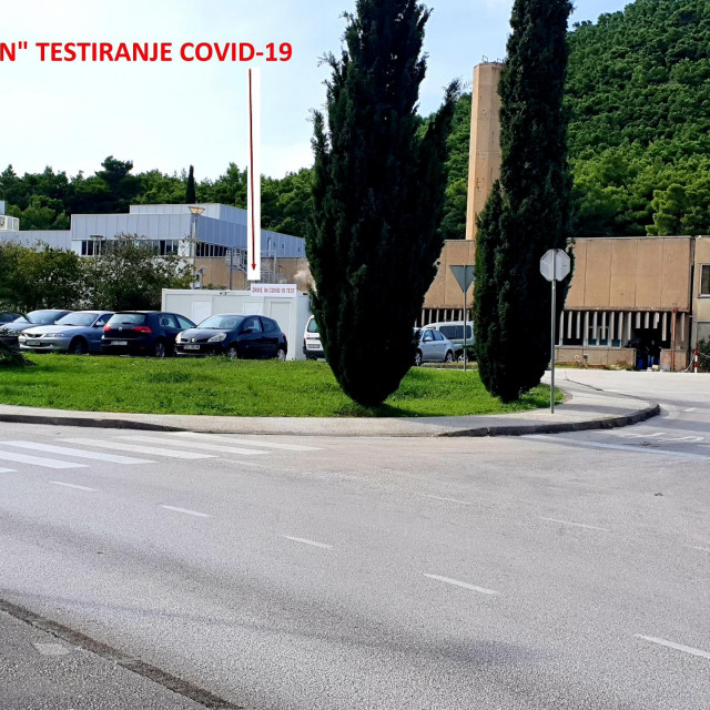 Drive-in testiranje na parkiralištu ispred Opće bolnice Dubrovnik