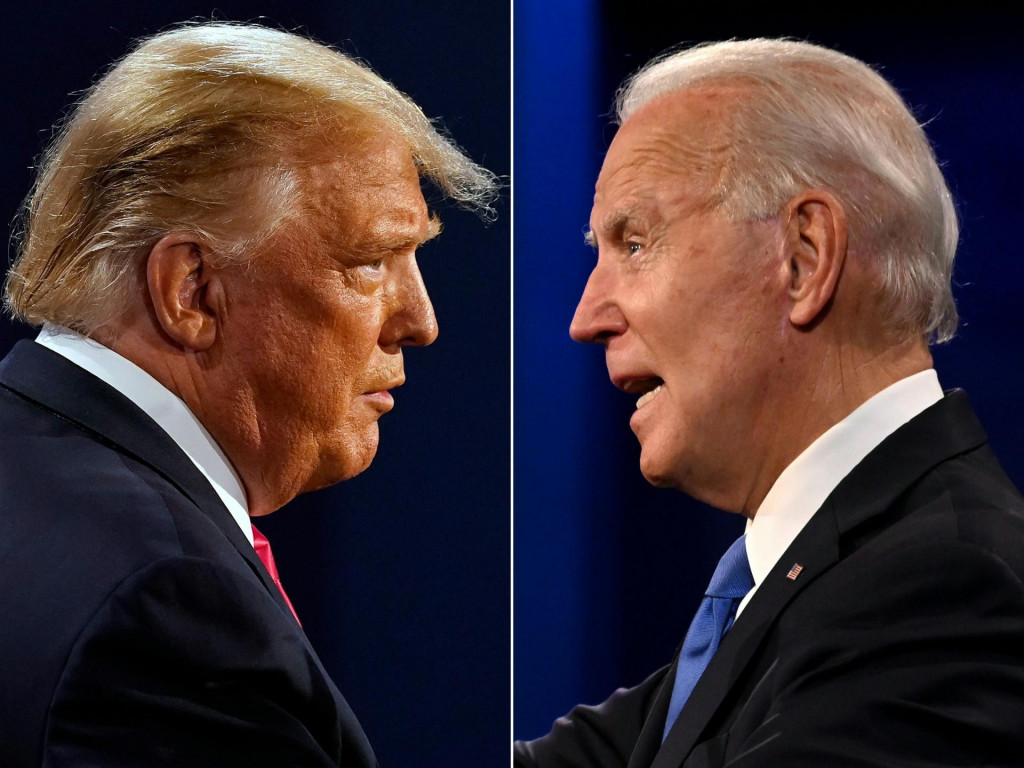 (FILES)(COMBO) This combination of file pictures created on October 22, 2020 shows US President Donald Trump (L) and Democratic Presidential candidate and former US Vice President Joe Biden during the final presidential debate at Belmont University in Nashville, Tennessee, on October 22, 2020. - US President Donald Trump on October 26, 2020 taunted opponent Joe Biden for forgetting his name and calling him ”George” just a week before the election. Trump, 74, has often accused Biden, 77, of being senile as the two candidates battle it out ahead of the November 3 vote. Joe Biden&amp;#39;s habit of verbal gaffes reemerged on October 25, 2020 evening when he struggled to remember Trump&amp;#39;s name as he addressed a virtual concert by TV link.He twice called his opponent ”George” -- perhaps a reference to one of the Bush presidents. (Photos by Morry GASH and JIM WATSON/AFP)