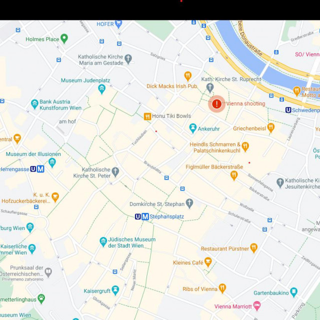 Precizna mapa Beča i mjesto napada