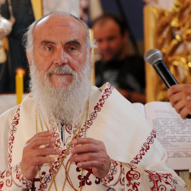 Patrijarh Srpske pravoslavne crkve Irinej (snimljeno 2014. godine)
