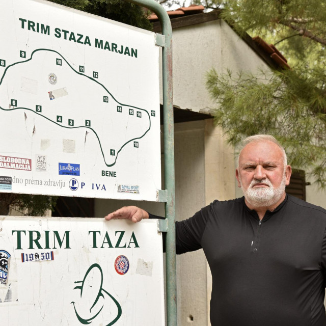 Prof. Željko Baljkas, inicijator posljednje faze uređenja trim- staze na Benama, već 40 godina skrbi o Marjanu 
