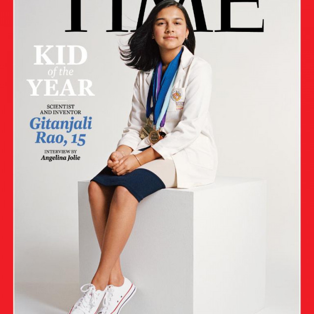 New image released by Rosario Dawson on Twitter with the following caption: RT @TIME: Introducing the first-ever Kid of the Year, Gitanjali Rao https://t.co/Hvgu3GLoNs https://t.co/4zORbRiGMU *** No USA Distribution *** For Editorial Use Only *** Not to be Published in Books or Photo Books ***&lt;br /&gt;
Please note: Fees charged by the agency are for the agency’s services only, and do not, nor are they intended to, convey to the user any ownership of Copyright or License in the material. The agency does not claim any ownership including but not limited to Copyright or License in the attached material. By publishing this material you expressly agree to indemnify and to hold the agency and its directors, shareholders and employees harmless from any loss, claims, damages, demands, expenses (including legal fees), or any causes of action or allegation against the agency arising out of or connected in any way with publication of the material.,Image: 573867527, License: Rights-managed, Restrictions: *** No USA Distribution *** For Editorial Use Only *** Not to be Published in Books or Photo Books *** Handling Fee Only ***, Model Release: no, Credit line: Twitter/ddp USA/Profimedia