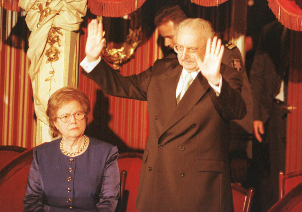 Ankica i Franjo Tuđman, proslava 10 godina osnutka HDZ-a 