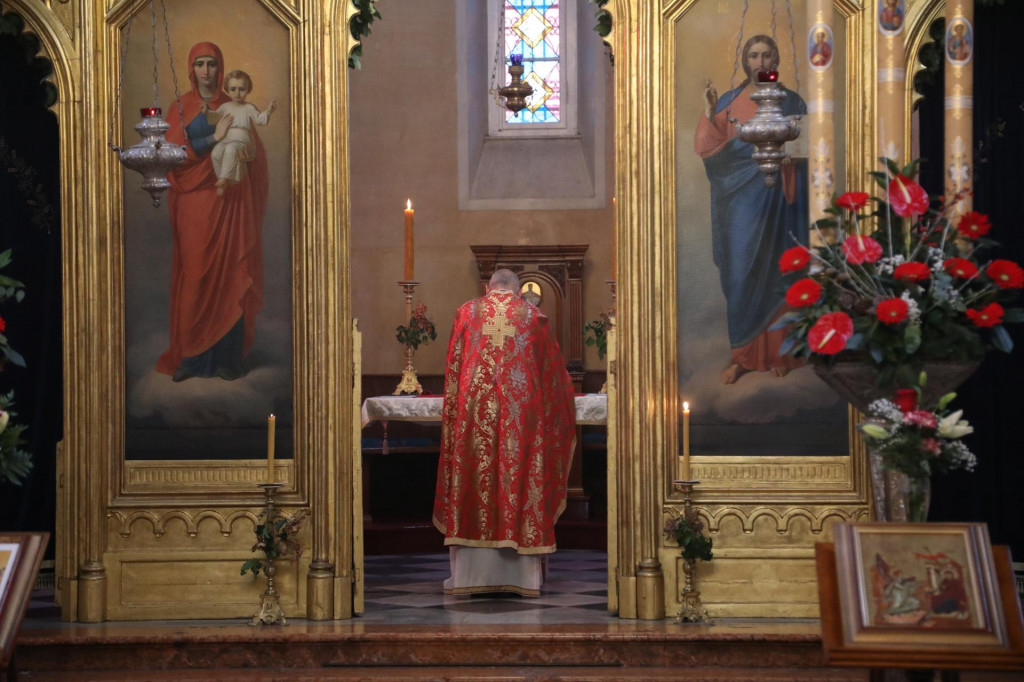 Liturgija na Božić u Srpskoj pravoslavnoj crkvi Svetog Blagovještenja u Dubrovniku