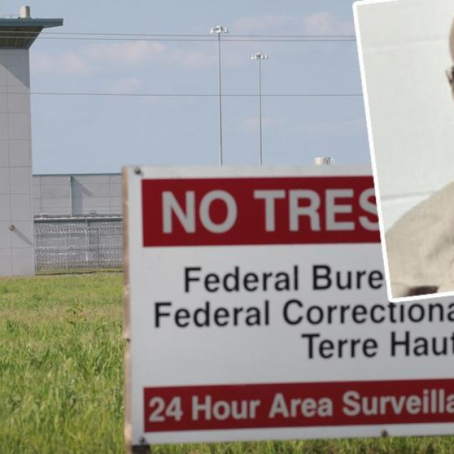 Savezni zatvor u gradu Terre Haute u državi Indiani; u pravokutniku: Dustin Higgs