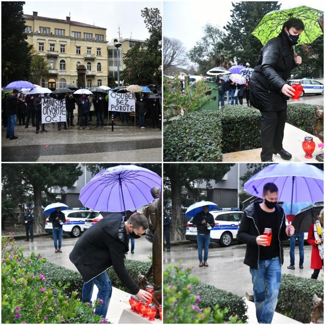 prosvjed podrške policajcu Matku Klariću ispred vile Palme