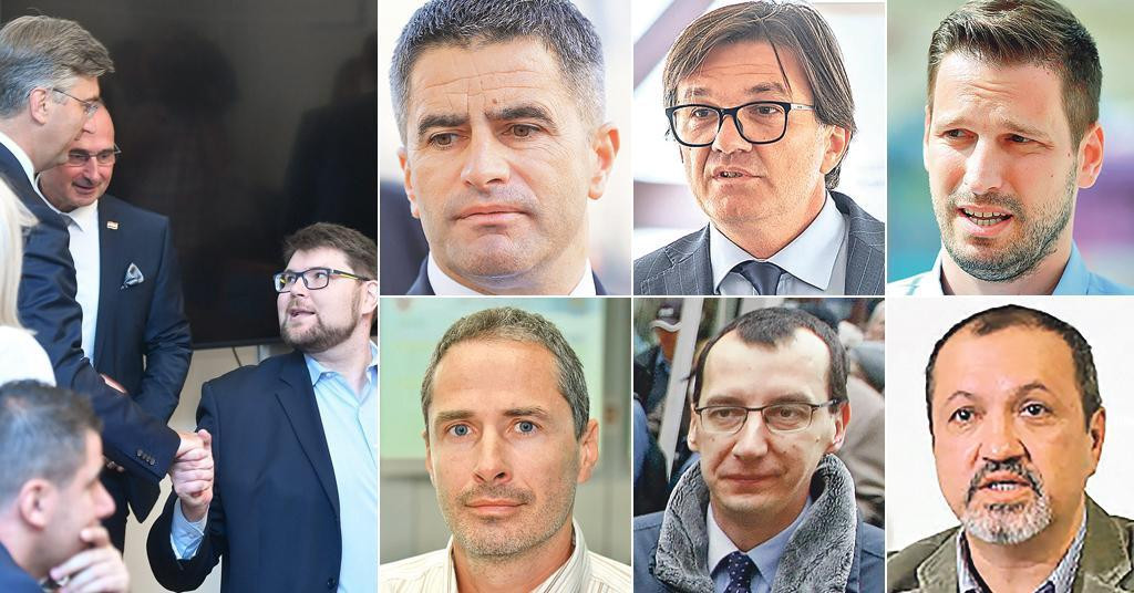 Andrej Plenković i Peđa Grbin (lijevo), Vice Mihanović i Danijel Kukoč (Split), Denis Vukorepa i Marko Filipović (Rijeka), Ivan Radić i Goran Kušec (Osijek)