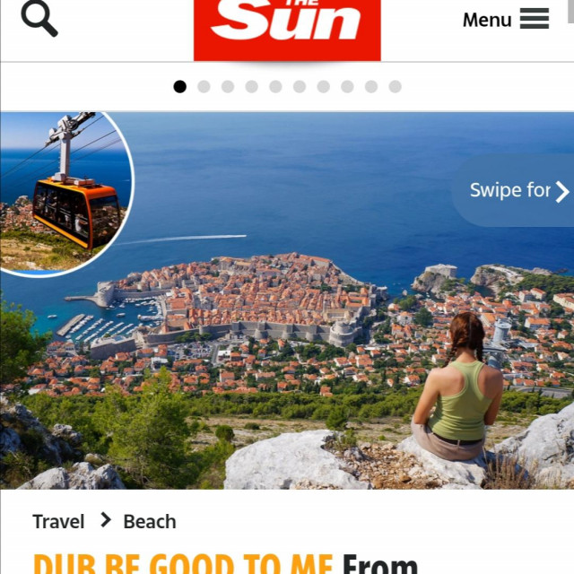 Britanski tabloid The Subn objavio je promotivni članak o Dubrovniku