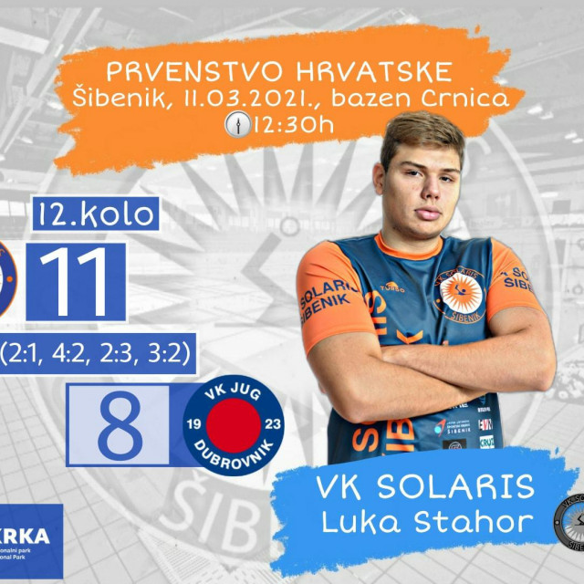 Senzacija sezone - Solaris za koji igra Dubrovčanin Luka Stahor, dijete Juga, s 11:8 pobijedio Jug Adriatic osiguranje