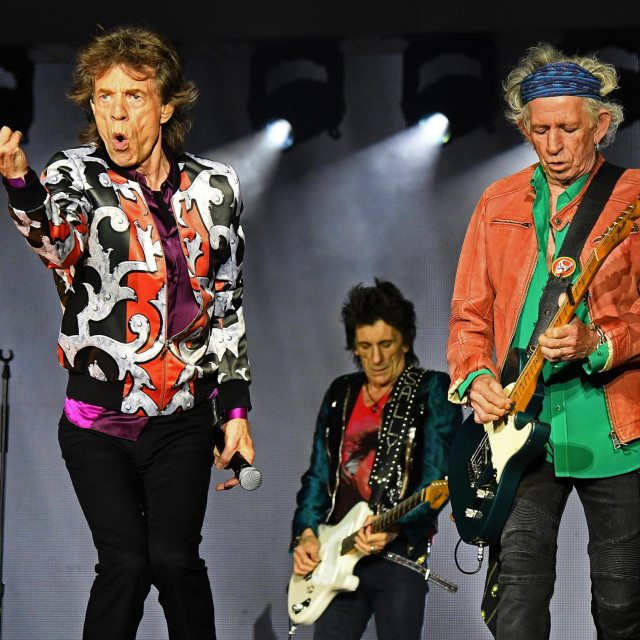 Mick Jagger, Ronnie Wood i Keith Richards na sceni u Marseilleu 2018. godine
