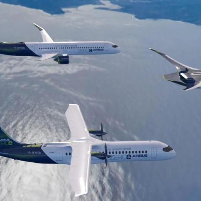 tri tipa Airbusovih aviona na vodik