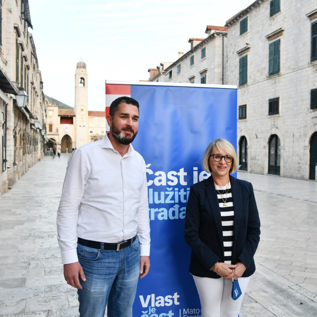 Kandidatkinja za zamjenicu dubrovačkom gradonačelniku Jelka Tepšić (HDZ) i kandidat za zamjenika župana Joško Cebalo