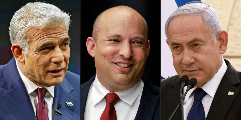 Yair Lapid, Naftali Bennett i Benjamin Netanyahu 