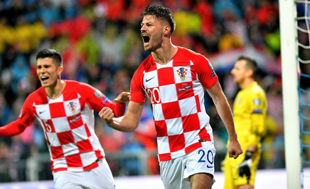 Bruno Petković slavi pogodak u 3:1 pobjedi protiv Slovačke u Rijeci - Hrvatska je tim uspjehom potvrdila prvo mjesto u kvalifikacijskoj skupini za odlazak na EP