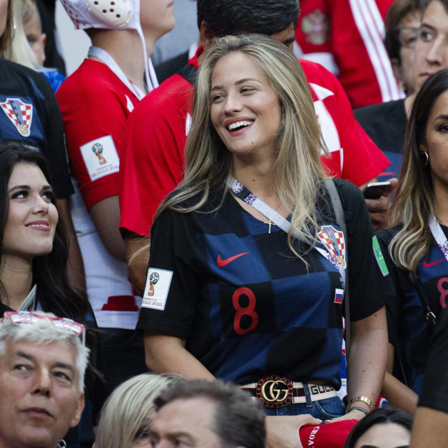 Arhivska fotografija: Izabel Kovačić snimljena u Moskvi 2018. na utakmici polufinala svjetskog nogometnog prvenstva Hrvatska-Engleska