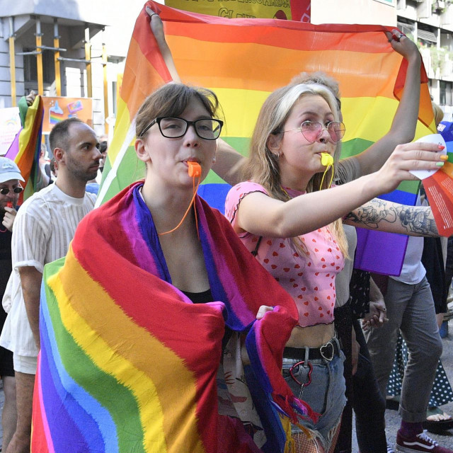 Zagreb, 030721.<br />
Dvadeseta Povorka ponosa LGBTIQ zajednice, osoba i duginih obitelji Zagreb Pridea odrzava ce se pod geslom Prajd zauvijek.<br />