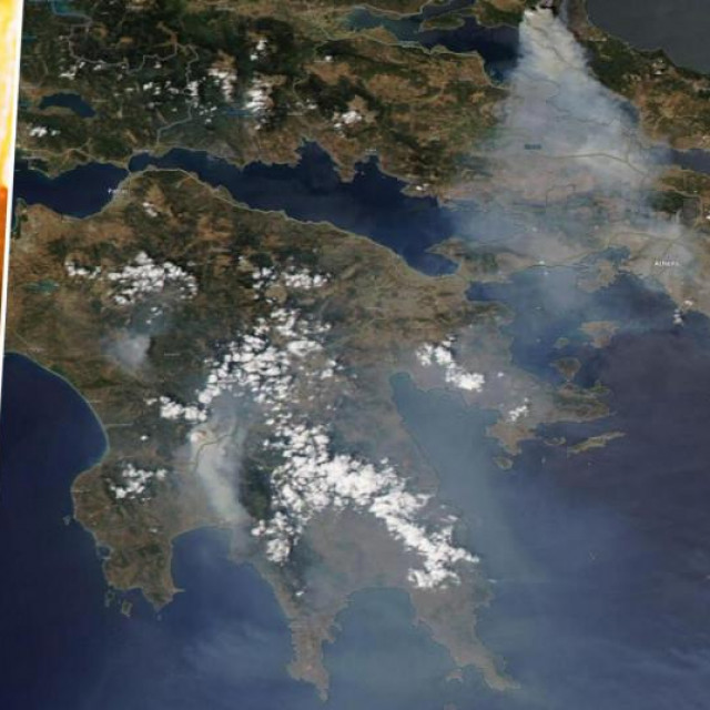 Satelitske snimke požara u Grčkoj