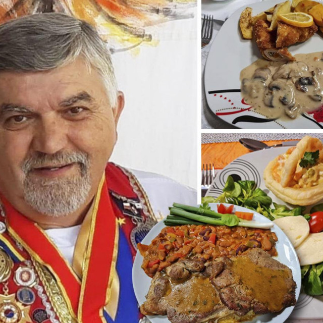 Božidar Miodragović s osvojenim medaljama i jela njegovih protukandidata u Večeri za 5