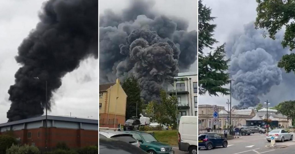 Tri fotografije eksplozija u Leamington Spa&lt;br /&gt;
 