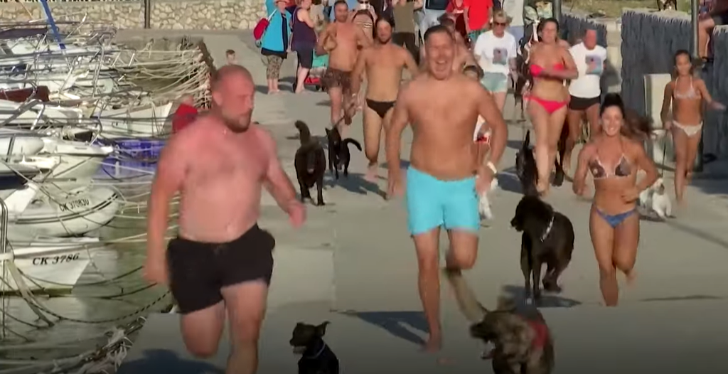 Utrka pasa i njihovih vlasnika na plaži u Crikvenici