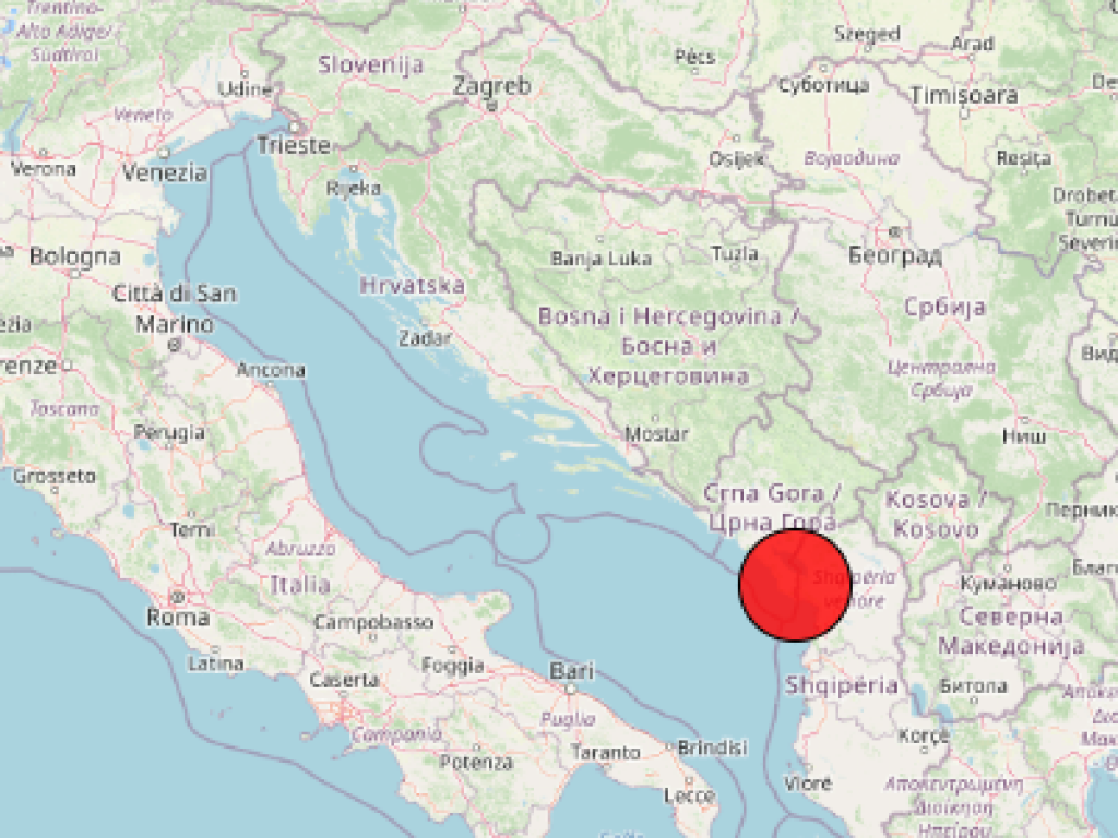 jak potres s epicentrom na granici Crne Gore i Albanije