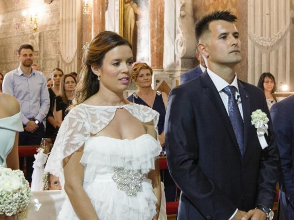 Ana Zaninović i Duje Đapić na dan vjenčanja